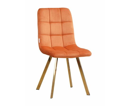 Стул LUCAS велюр терракотовый, каркас квадрат золото | Интернет магазин мебели и декора LifeDekor