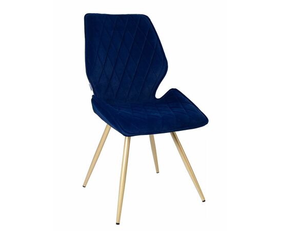 Стул OSTIN 180 велюр синий, каркас круглый шампань | Интернет магазин мебели и декора LifeDekor