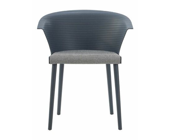 Стул пластиковый MALTA серый с подушкой гусиные лапки, изображение 3 | Интернет магазин мебели и декора LifeDekor