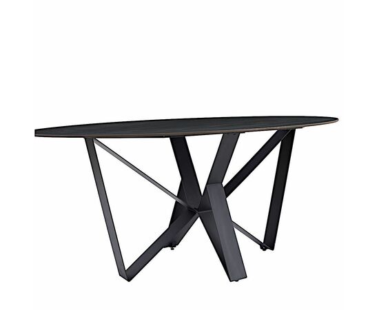 Стол керамический COSMO AustriIia sand black 180*90*75, каркас черный, изображение 4 | Интернет магазин мебели и декора LifeDekor