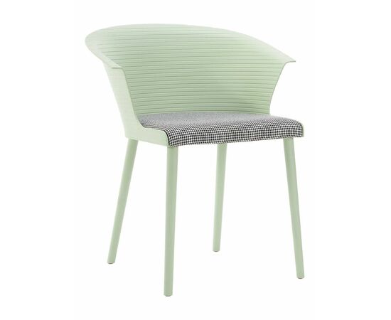 Стул пластиковый MALTA салатовый с подушкой гусиные лапки | Интернет магазин мебели и декора LifeDekor