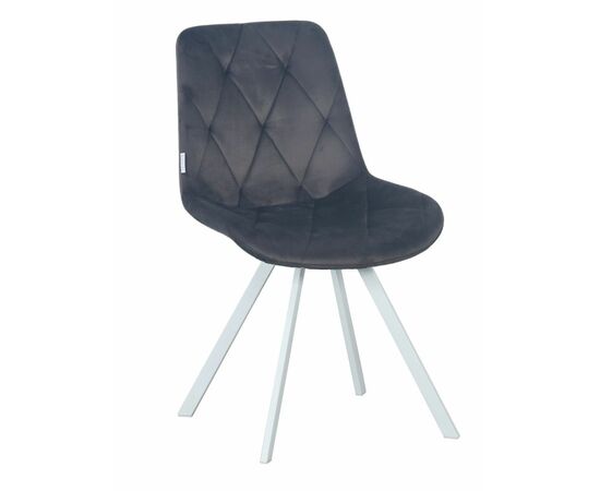 Стул GUSTAF 360 велюр темно-серый, каркас белый | Интернет магазин мебели и декора LifeDekor