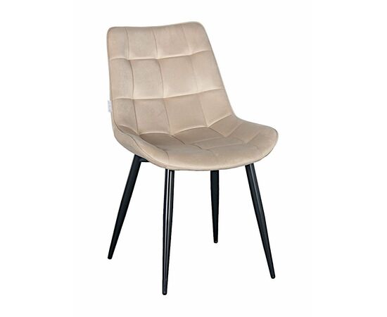 Стул RICHARD велюр бежевый, каркас черный | Интернет магазин мебели и декора LifeDekor