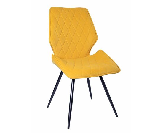 Стул OSTIN 360 велюр янтарный, каркас круглый черный | Интернет магазин мебели и декора LifeDekor