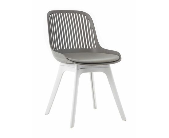 Стул пластиковый GRACE SOFT серый / ноги белые | Интернет магазин мебели и декора LifeDekor