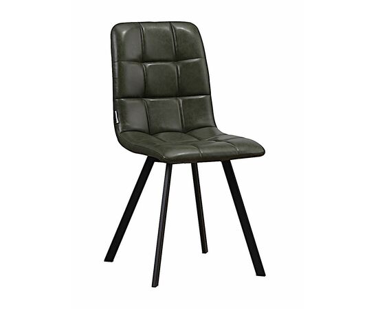 Стул LUCAS экокожа зеленый, каркас квадрат черный | Интернет магазин мебели и декора LifeDekor