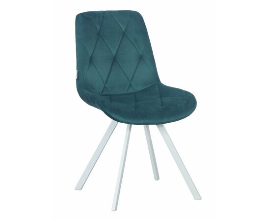 Стул GUSTAF 360 велюр изумруд, каркас белый | Интернет магазин мебели и декора LifeDekor