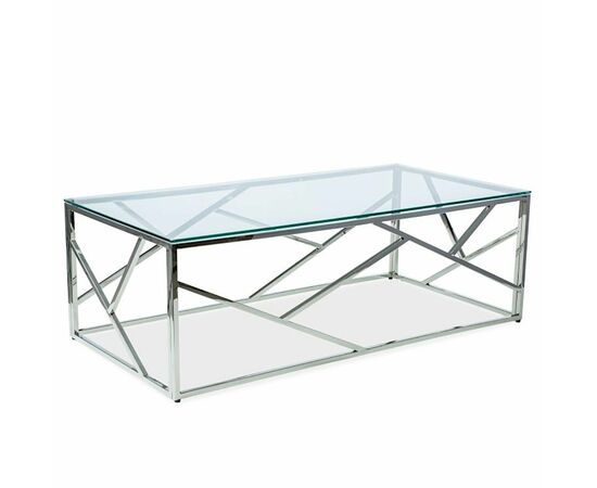 Столик журнальный ELSA стекло 120*60*40, каркас хром, изображение 2 | Интернет магазин мебели и декора LifeDekor