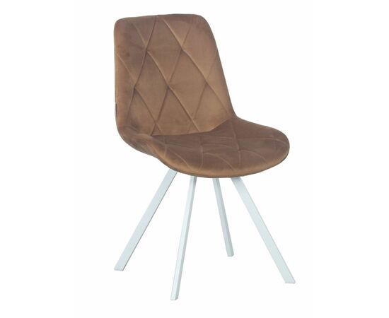 Стул GUSTAF 360 велюр кэмел, каркас белый | Интернет магазин мебели и декора LifeDekor
