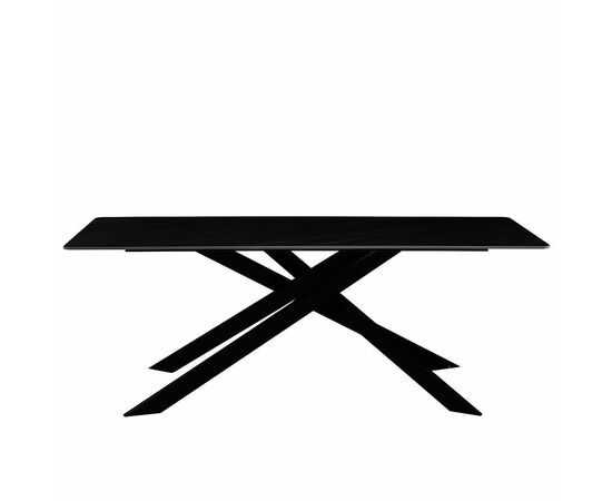 Стол керамический MERLIN Austrilia sand black 200*80*76, каркас черный, изображение 5 | Интернет магазин мебели и декора LifeDekor