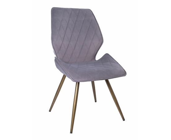 Стул OSTIN 360 велюр серый, каркас круглый бронза | Интернет магазин мебели и декора LifeDekor