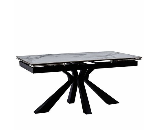 Стол керамический siena Bentley white 160-240*90, каркас черный, изображение 2 | Интернет магазин мебели и декора LifeDekor