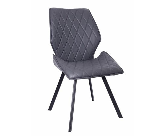 Стул OSTIN экокожа антрацит, каркас квадрат черный | Интернет магазин мебели и декора LifeDekor