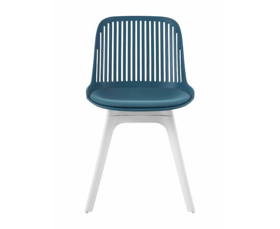 Стул пластиковый GRACE SOFT темно-синий / ноги белые, изображение 2 | Интернет магазин мебели и декора LifeDekor