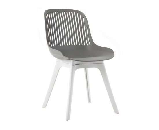 Стул пластиковый GRACE серый / ноги белые | Интернет магазин мебели и декора LifeDekor