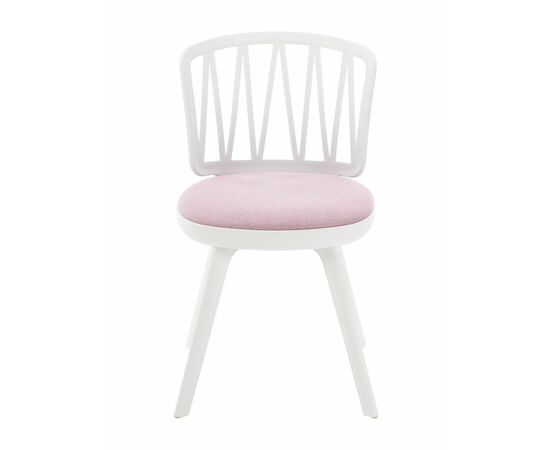 Стул пластиковый VIOLA белый с розовой подушкой, изображение 3 | Интернет магазин мебели и декора LifeDekor