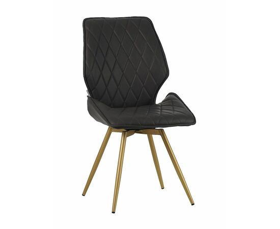 Стул OSTIN 180 экокожа антрацит, каркас круглый шампань | Интернет магазин мебели и декора LifeDekor