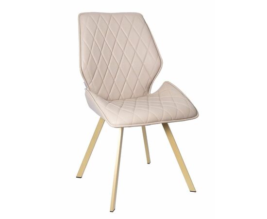 Стул OSTIN экокожа кремовый, каркас квадрат шампань | Интернет магазин мебели и декора LifeDekor