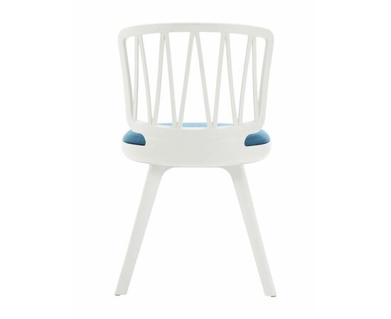 Стул пластиковый VIOLA белый с синей подушкой, изображение 2 | Интернет магазин мебели и декора LifeDekor