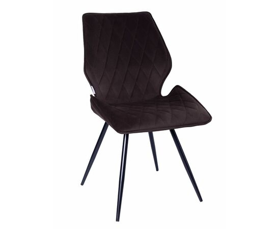 Стул OSTIN велюр горький шоколад, каркас круглый черный | Интернет магазин мебели и декора LifeDekor