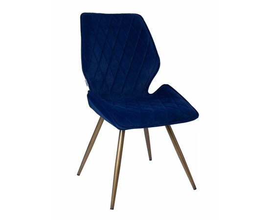 Стул OSTIN 180 велюр синий, каркас круглый бронза | Интернет магазин мебели и декора LifeDekor