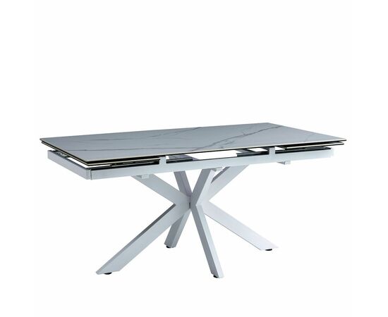 Стол керамический VENECJA Lisa white 160-240*90, каркас белый, изображение 2 | Интернет магазин мебели и декора LifeDekor