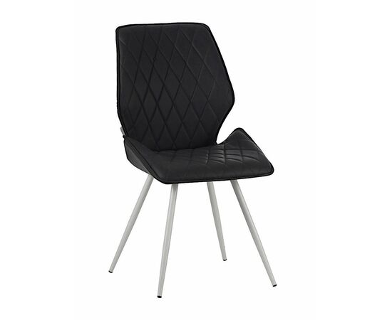 Стул OSTIN экокожа черный, каркас круглый белый | Интернет магазин мебели и декора LifeDekor