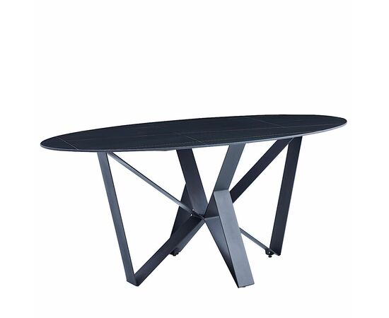 Стол керамический COSMO Lauren black gold 180*90*75, каркас черный, изображение 2 | Интернет магазин мебели и декора LifeDekor