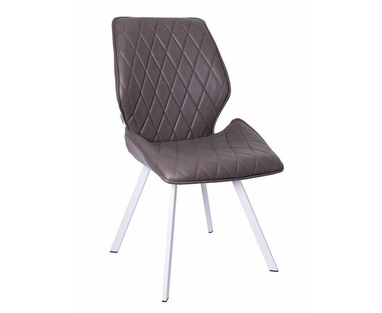 Стул OSTIN экокожа шоколад, каркас квадрат белый | Интернет магазин мебели и декора LifeDekor