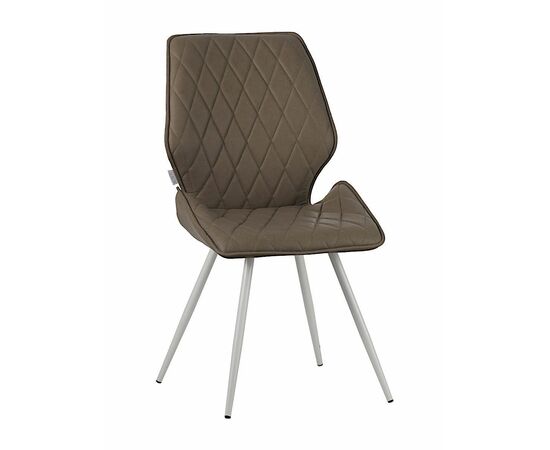 Стул OSTIN экокожа кремовый, каркас круглый белый | Интернет магазин мебели и декора LifeDekor