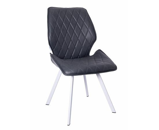 Стул OSTIN экокожа черный, каркас квадрат белый | Интернет магазин мебели и декора LifeDekor