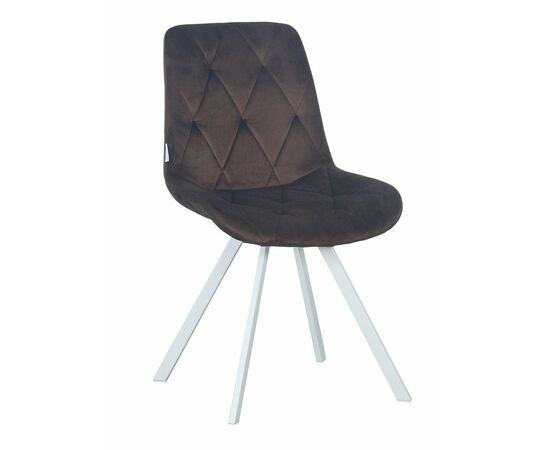 Стул GUSTAF 360 велюр шоколад, каркас белый | Интернет магазин мебели и декора LifeDekor