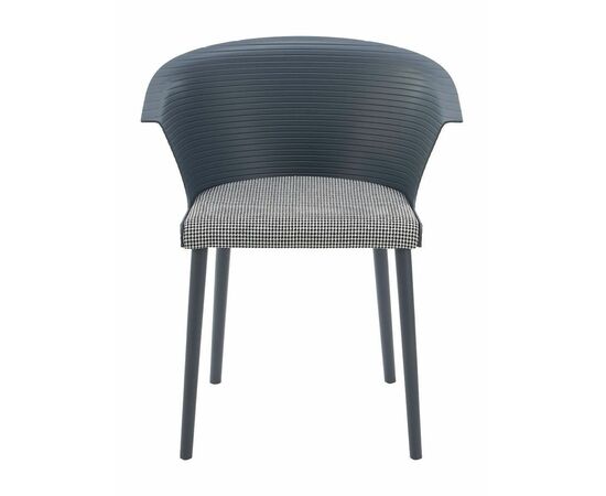 Стул пластиковый MALTA серый с подушкой гусиные лапки, изображение 4 | Интернет магазин мебели и декора LifeDekor