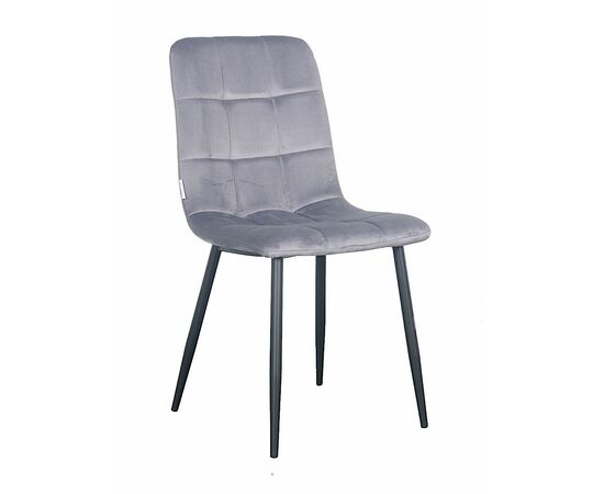 Стул LUCAS велюр темно-серый, каркас круглый черный | Интернет магазин мебели и декора LifeDekor