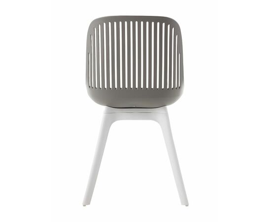 Стул пластиковый GRACE серый / ноги белые, изображение 2 | Интернет магазин мебели и декора LifeDekor