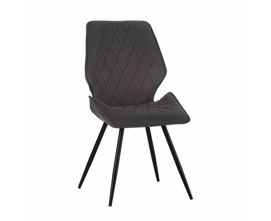 Стул OSTIN велюр серый, каркас круглый черный, изображение 3 | Интернет магазин мебели и декора LifeDekor