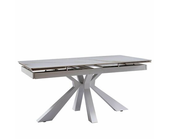 Стол керамический siena Kass gold 160-240*90, каркас белый, изображение 2 | Интернет магазин мебели и декора LifeDekor