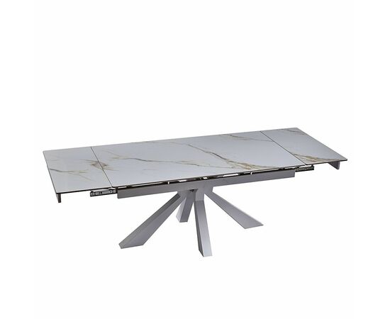 Стол керамический siena Kass gold 160-240*90, каркас белый, изображение 5 | Интернет магазин мебели и декора LifeDekor