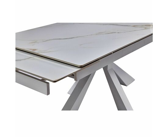 Стол керамический siena Kass gold 160-240*90, каркас белый, изображение 9 | Интернет магазин мебели и декора LifeDekor