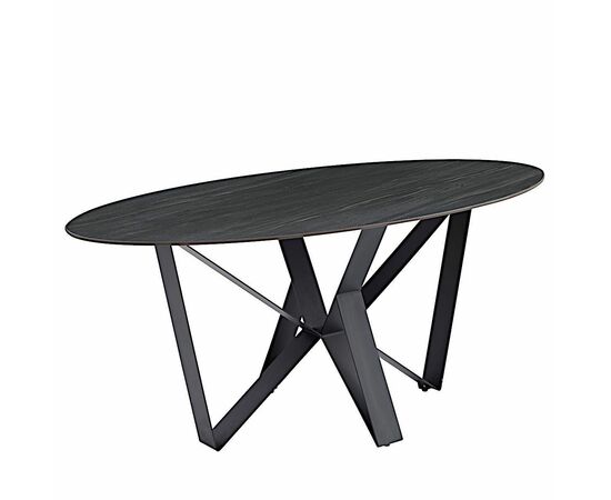 Стол керамический COSMO AustriIia sand black 180*90*75, каркас черный, изображение 2 | Интернет магазин мебели и декора LifeDekor