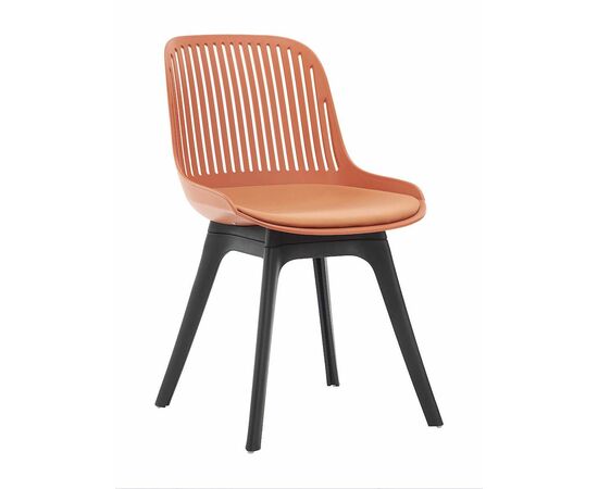 Стул пластиковый GRACE SOFT оранжевый / ноги черные | Интернет магазин мебели и декора LifeDekor