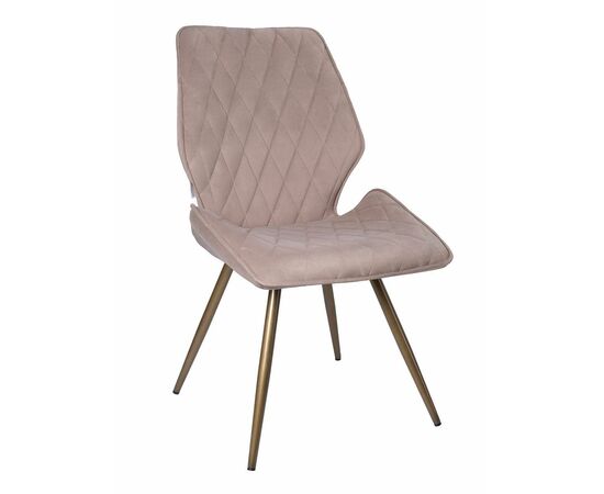 Стул OSTIN 360 велюр серо-бежевый, каркас круглый бронза | Интернет магазин мебели и декора LifeDekor