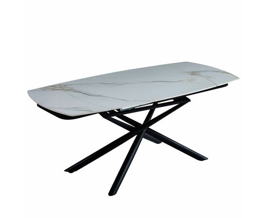 Стол керамический TORNADO Kass gold 120-180*85, каркас черный, изображение 4 | Интернет магазин мебели и декора LifeDekor