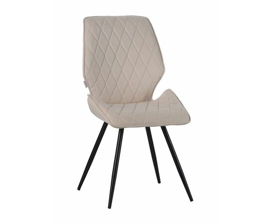 Стул OSTIN велюр ванильный, каркас круглый черный | Интернет магазин мебели и декора LifeDekor