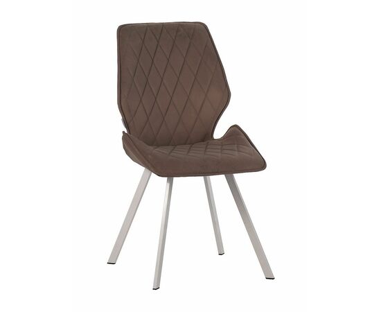 Стул OSTIN велюр серо-бежевый, каркас квадрат белый | Интернет магазин мебели и декора LifeDekor