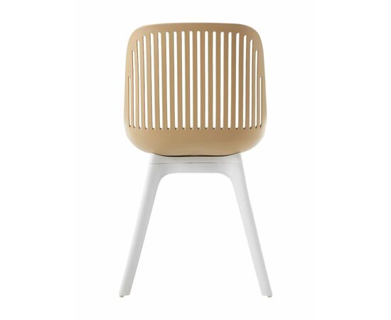 Стул пластиковый GRACE бежевый / ноги белые, изображение 2 | Интернет магазин мебели и декора LifeDekor