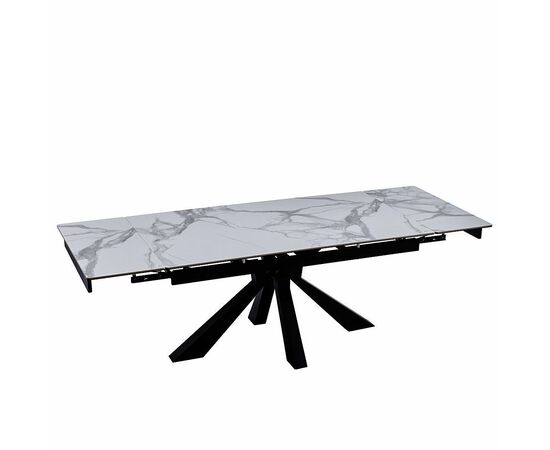 Стол керамический siena Bentley white 160-240*90, каркас черный, изображение 5 | Интернет магазин мебели и декора LifeDekor