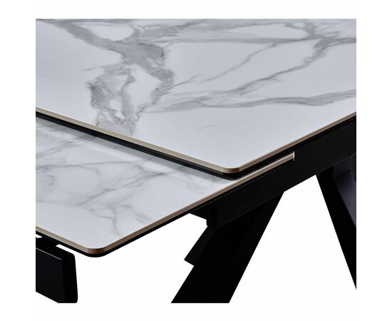 Стол керамический siena Bentley white 160-240*90, каркас черный, изображение 8 | Интернет магазин мебели и декора LifeDekor
