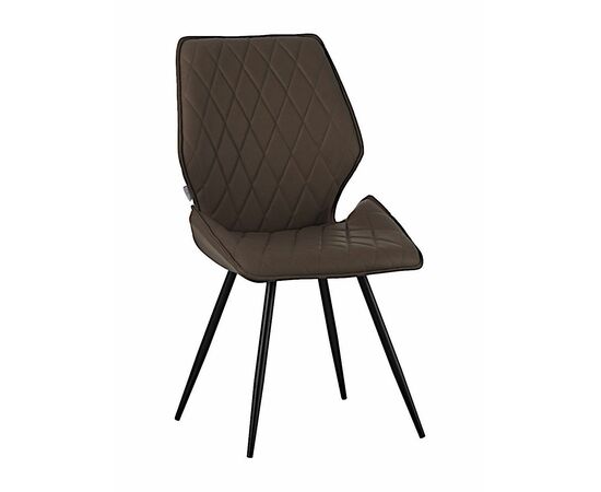 Стул OSTIN 360 экокожа шоколад, каркас круглый черный | Интернет магазин мебели и декора LifeDekor