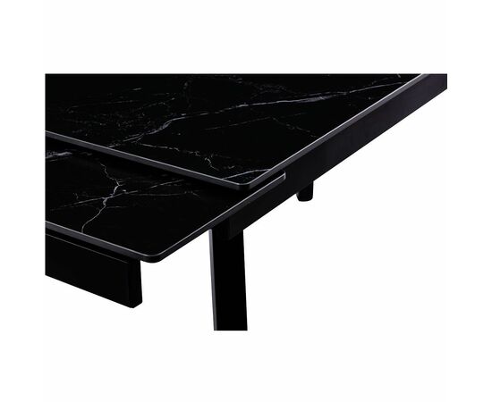 Стол керамический TORONTO Shashi black 140-200/90*76, каркас черный, изображение 7 | Интернет магазин мебели и декора LifeDekor